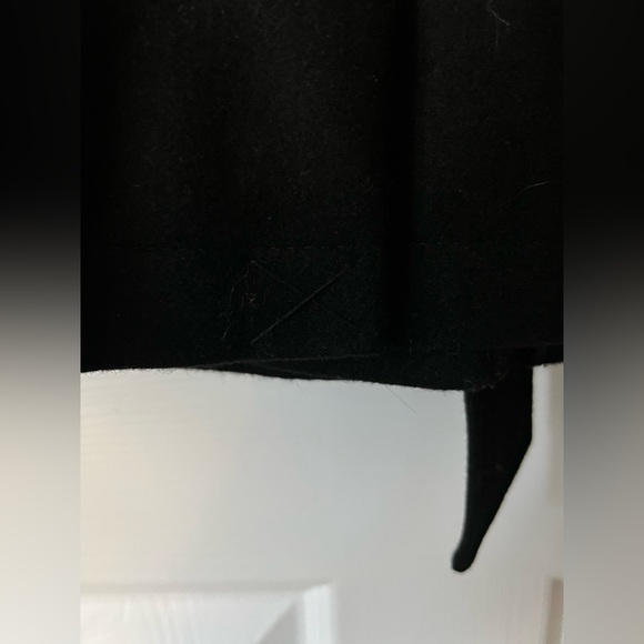 RACHEL Rachel Roy Black Wool Blend Trench Coat with Fur Trim - Picture 4 of 11